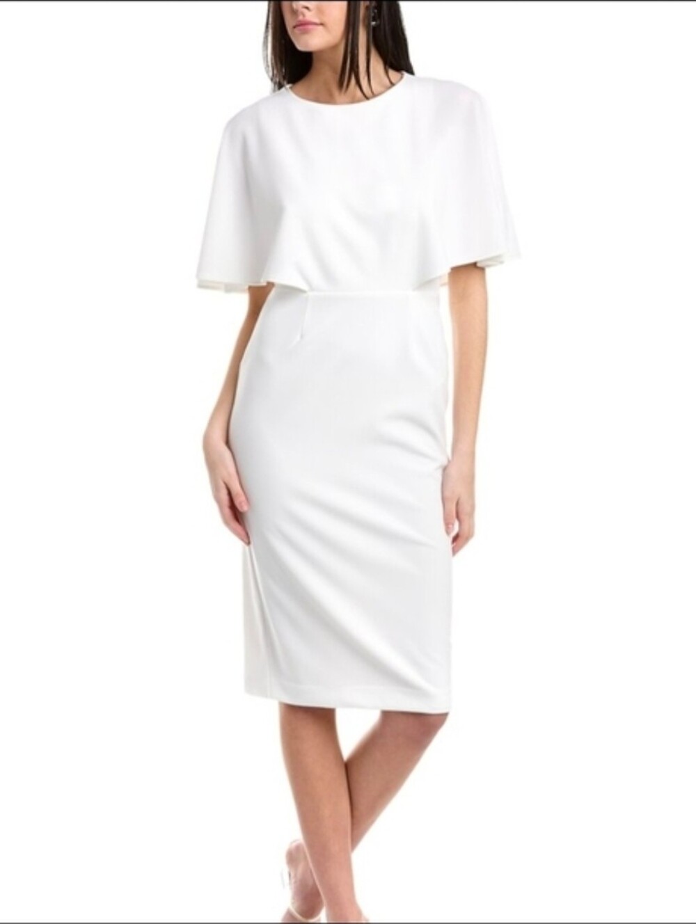 NWT Alexia Admor White Cape Sheath Dress Medium